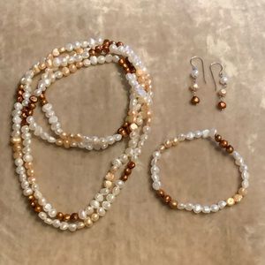 Set of Four Pieces Fresh Water Cultured Pearls NEW